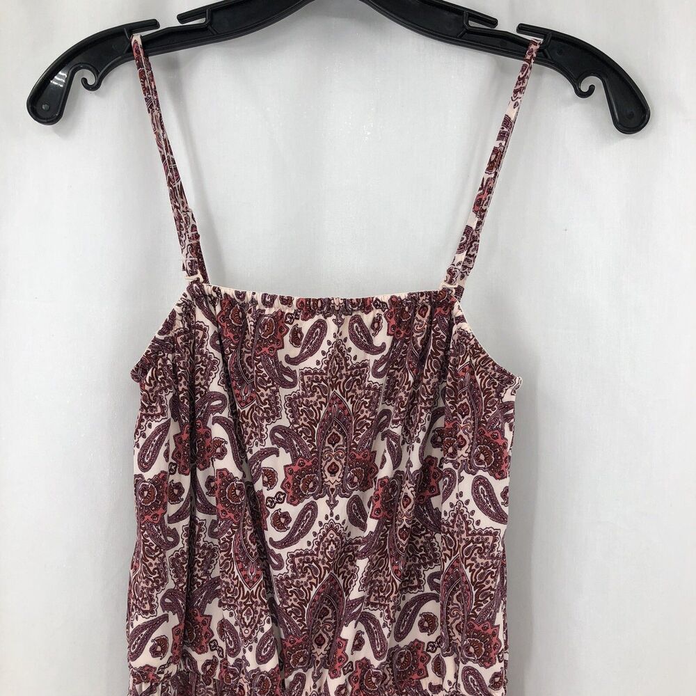 Maurices Red Paisley Stretch Sleeveless Halter Crop Romper Small 2101291 NWT